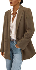 PRETTYGARDEN Women's Corduroy Blazers for Winter Work and Casual Wear