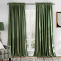 NICETOWN Sage Green Blackout Curtains 120 in Panels - Velvet Drape