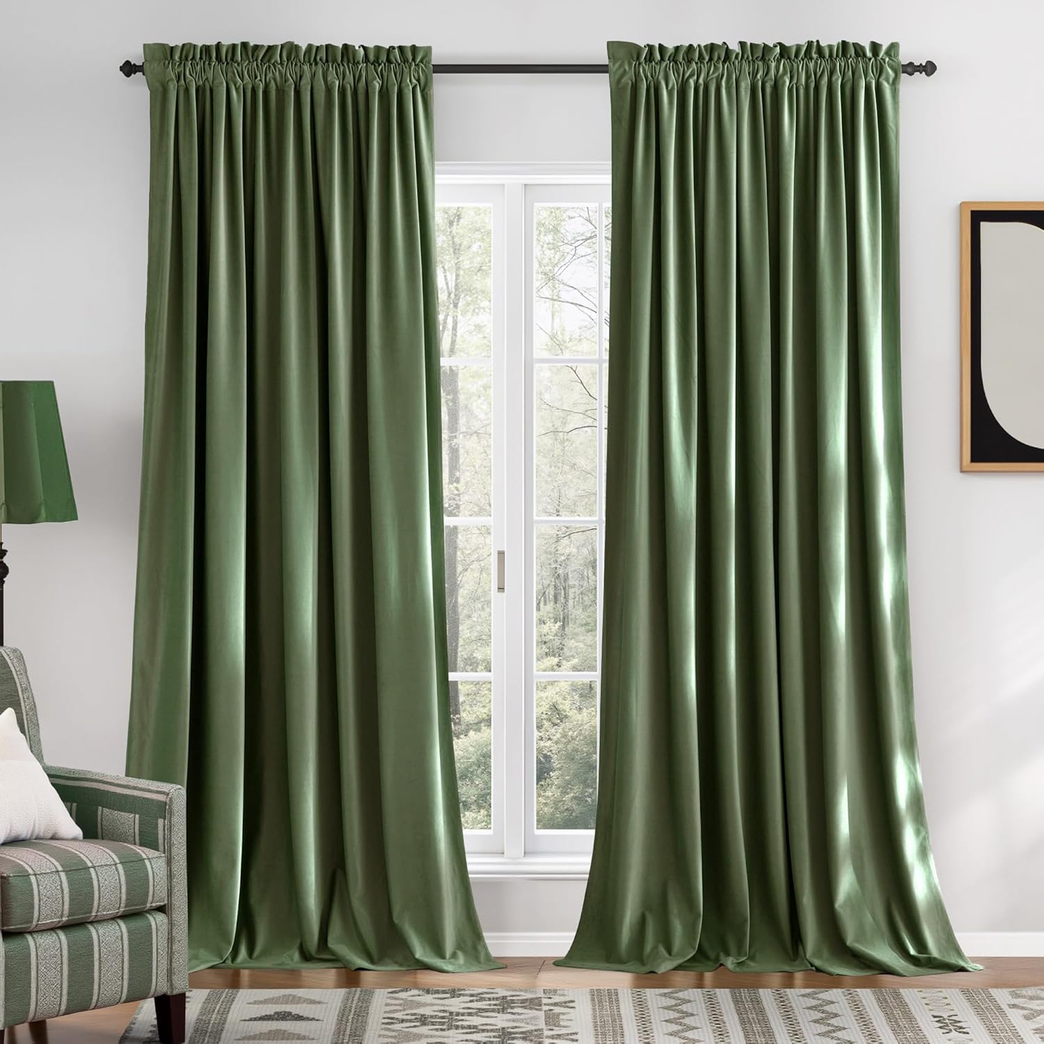 NICETOWN Sage Green Blackout Curtains for Luxurious Home Decor