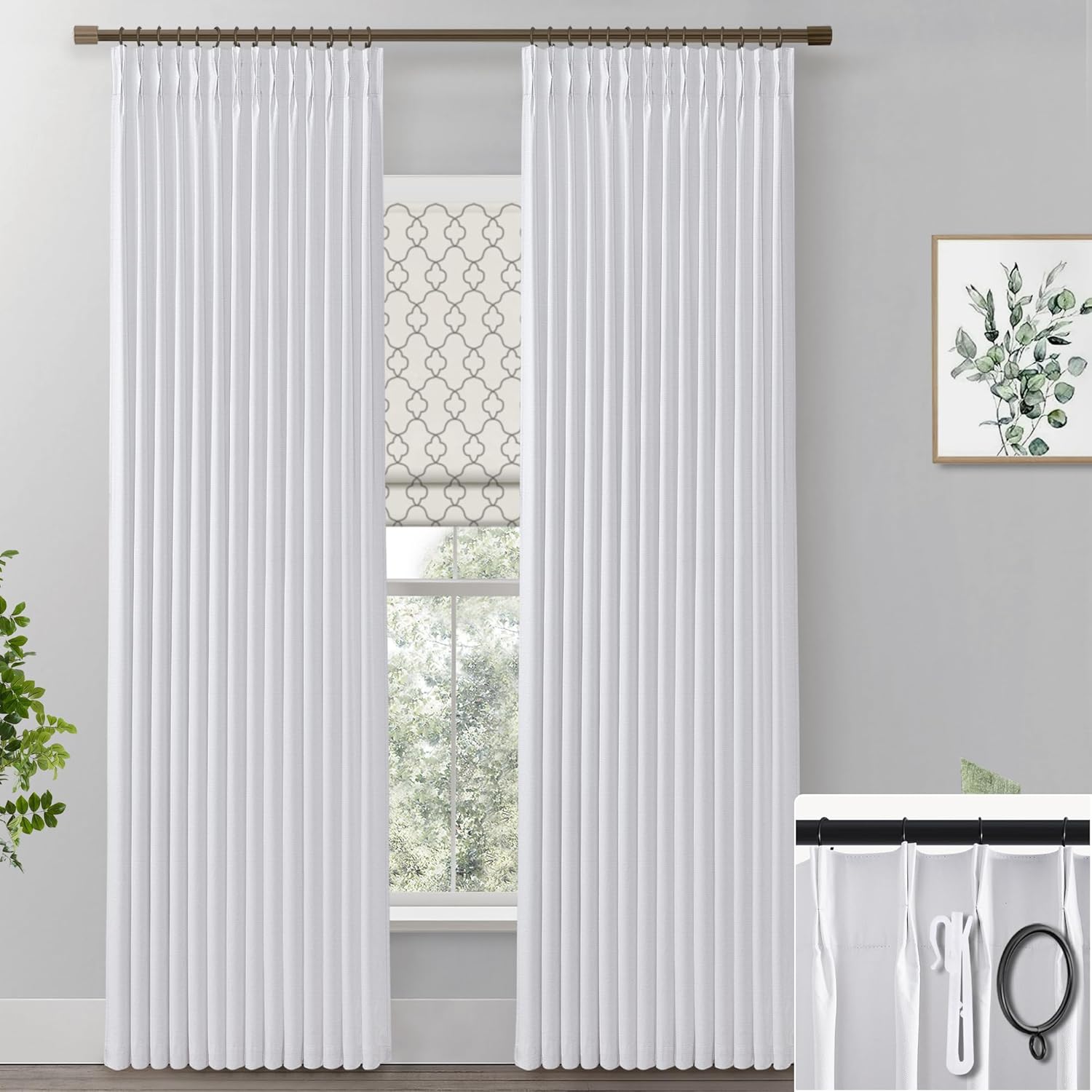 SHINELAND 108 Ceiling-Mount Blackout Curtains