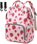 Strawberry Diaper Bag Backpack for Baby Girls - Spacious Waterproof