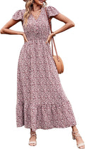 PRETTYGARDEN Womens Summer Maxi Dress Boho Swiss Dot - Flattering Fit