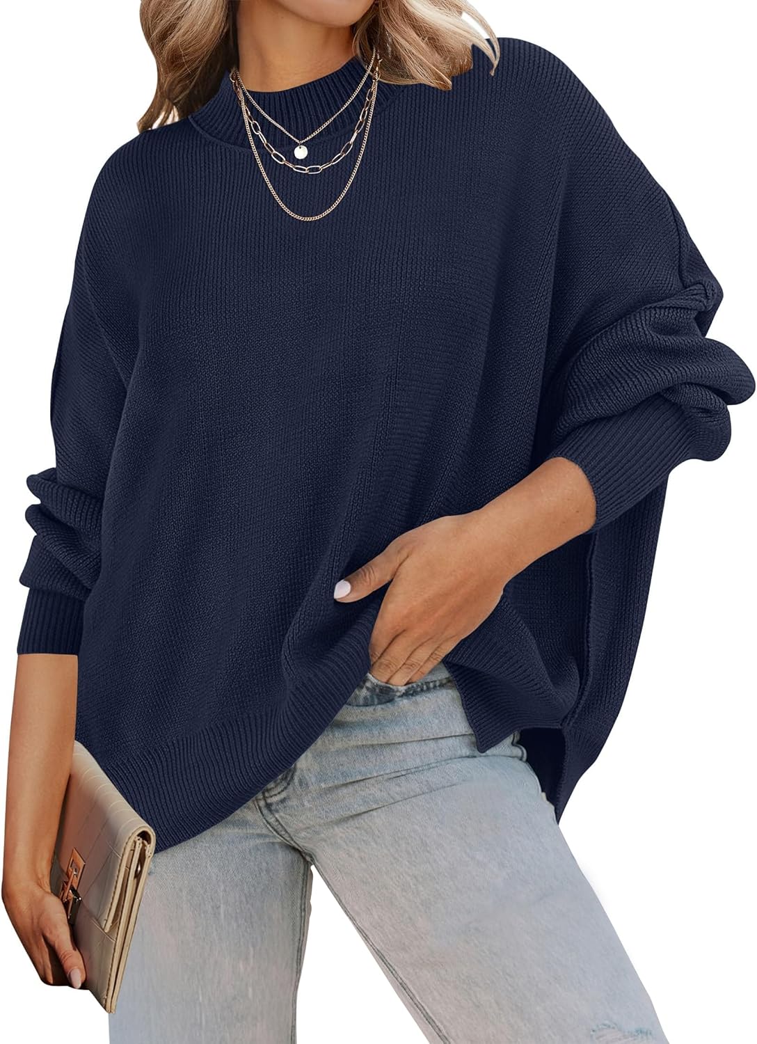 ZESICA Women's Casual Long Sleeve Oversized Knit Pullover Sweater