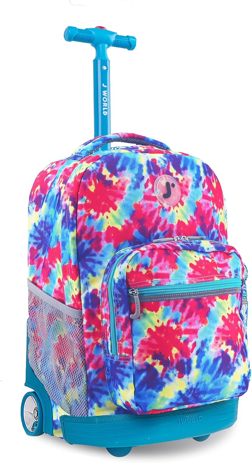 J World Sunrise Kids Rolling Backpack for School with Wheels