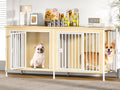 EasyCom 63in Double Dog Crate Furniture with Divider - XL TV Stand
