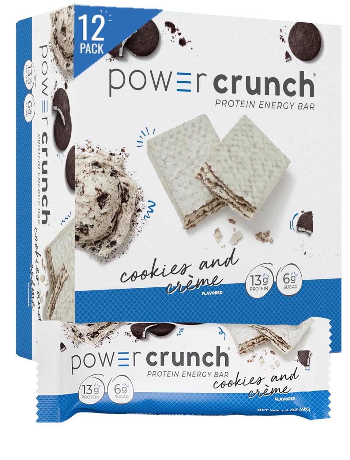 Power Crunch Cookies & Crme Protein Bars - 12-Pack