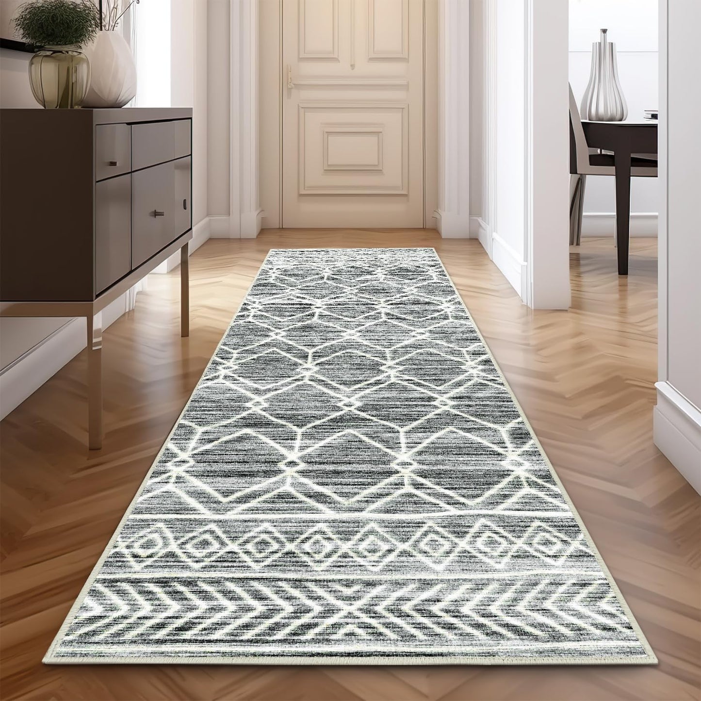 jinchan Moroccan Runner Rug 3x10 - Modern Geometric Design