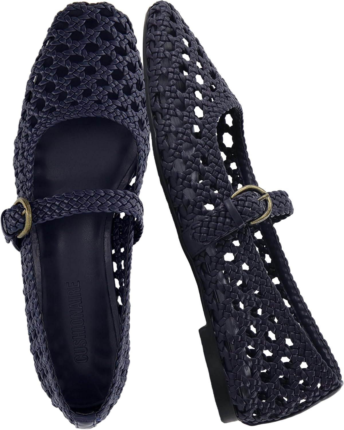 CUSHIONAIRE Weston Womens Hand Woven Ballet Flats with Comfort