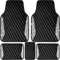 Bling Diamond Leather Car Mats - Sparkly Waterproof 5pc Set