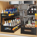 2-Pack 20.47in Deep Under Sink Organizer - L-Shaped Pull Out Storage