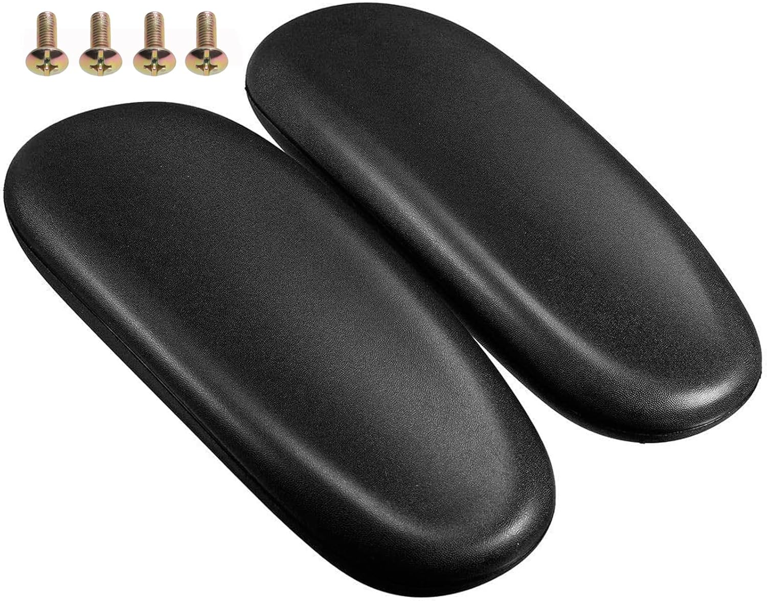 Universal Office Chair Armrest Pads - Easy Mount - 4 Hole - Black (1 Pair)