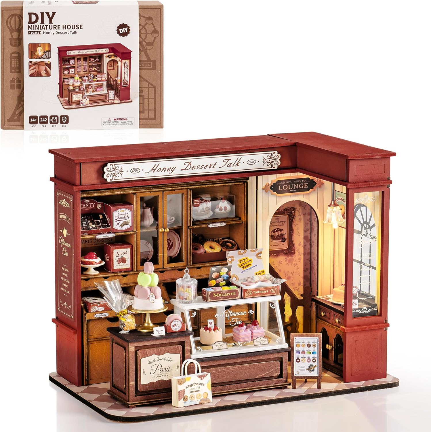 DIY Miniature House Kit - Honey Dessert Talk with LED Light