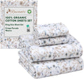 King Size Organic Cotton Percale Sheets 4-Piece Set - Deep Pocket