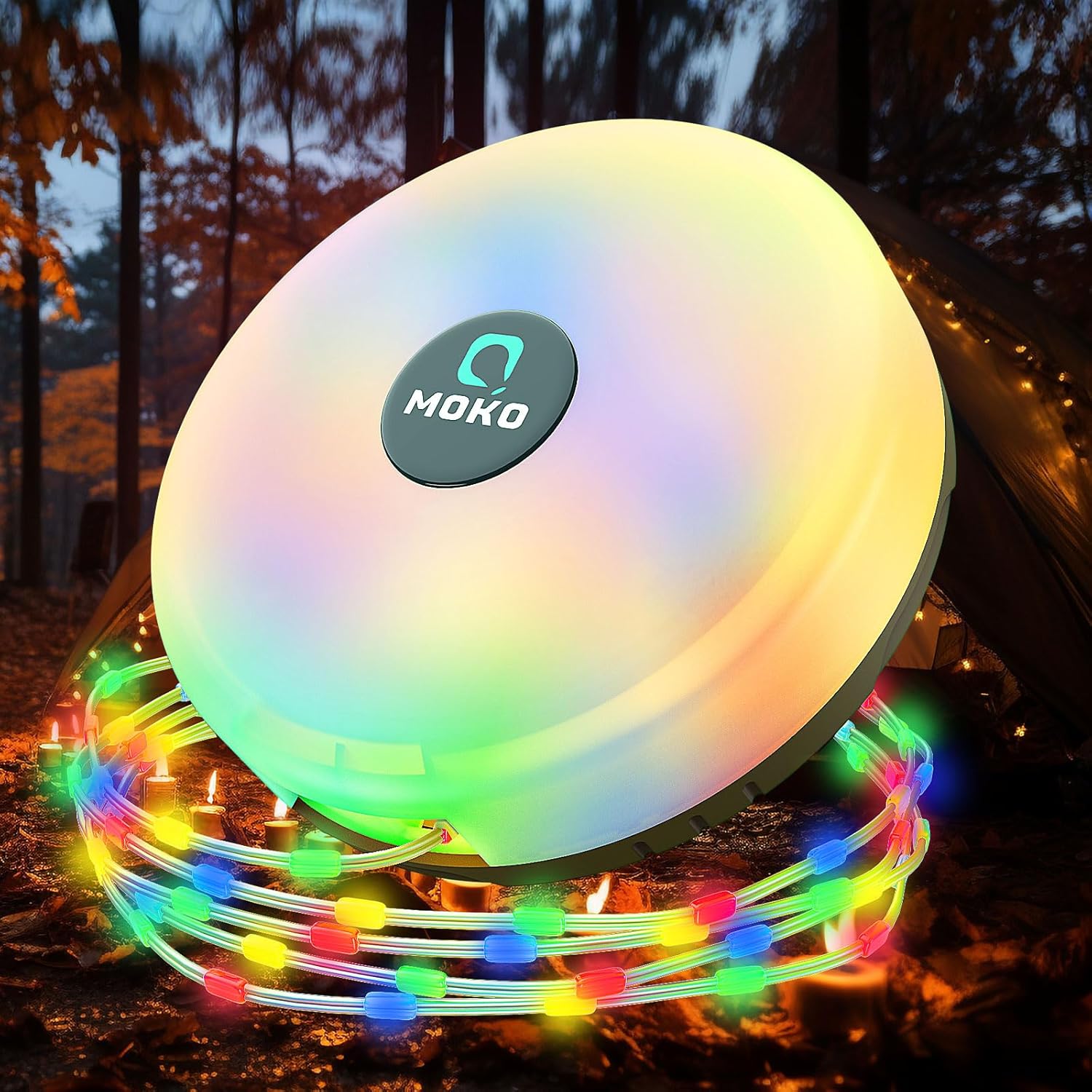 MoKo 3-in-1 Portable Fairy Lights - 8 Modes, 32.8Ft Retractable, Rechargeable - Outdoor, Garden, Camping
