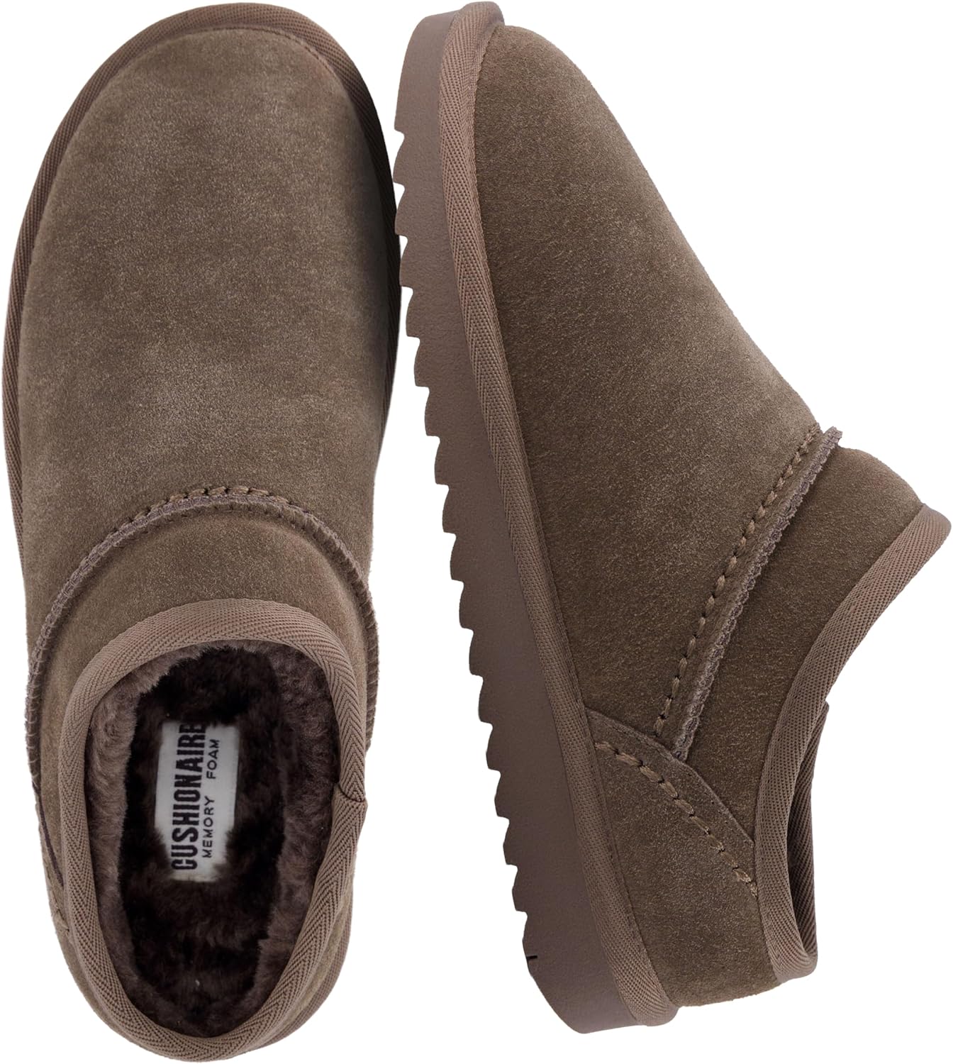 CUSHIONAIRE Hilo-3 Cozy Suede Womens Slippers for Comfort