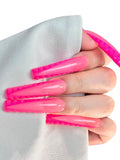 Hand-Painted White Neon French Press On Nails - Salon Look