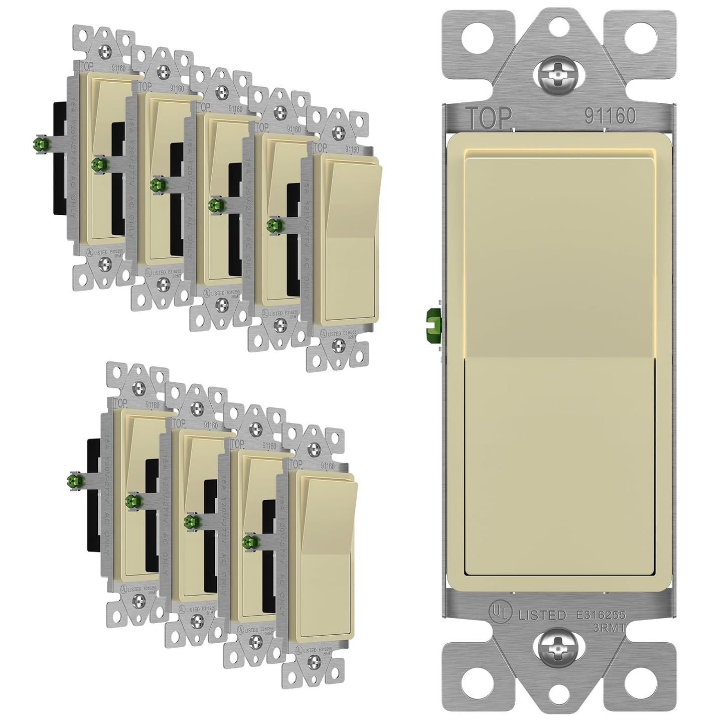 ENERLITES Illuminated Decorator Paddle Light Switch for Home
