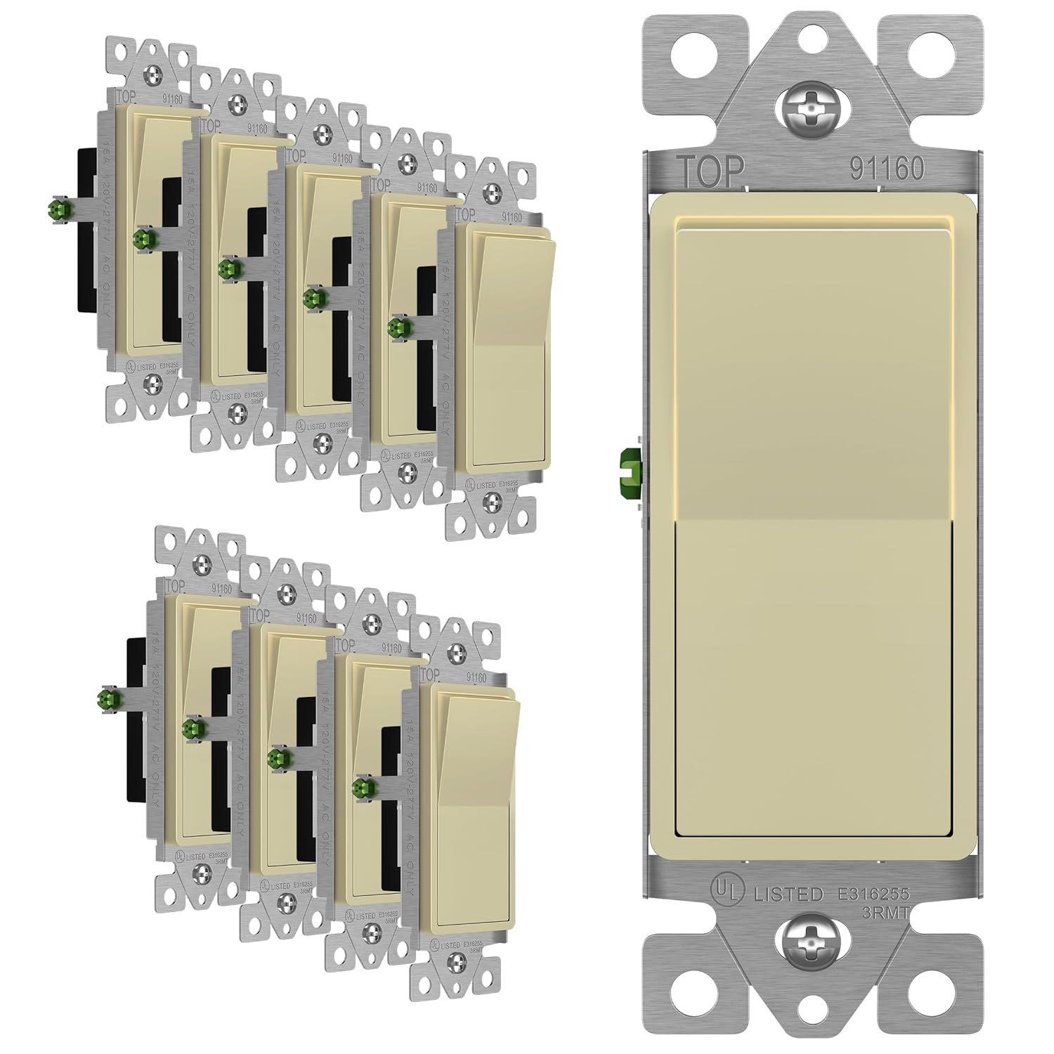ENERLITES Illuminated Decorator Paddle Light Switch for Home