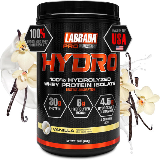 LABRADA Hydro 100% Pure Hydrolyzed Whey Protein Isolate Powder