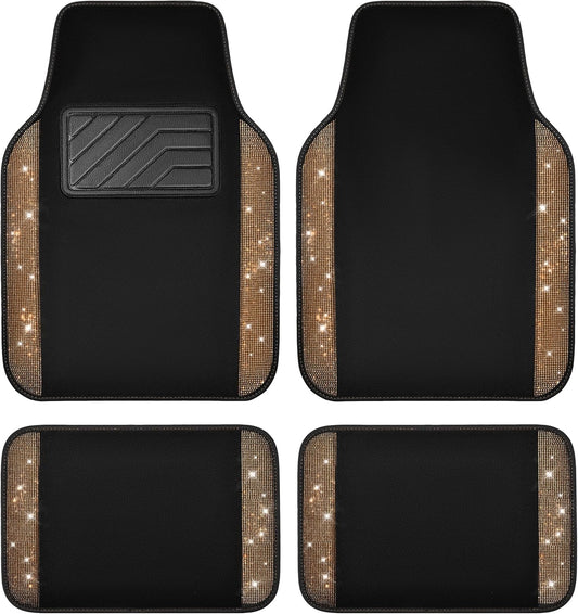 Bling Diamond Car Floor Mats for Women - Sparkly Rhinestone Style
