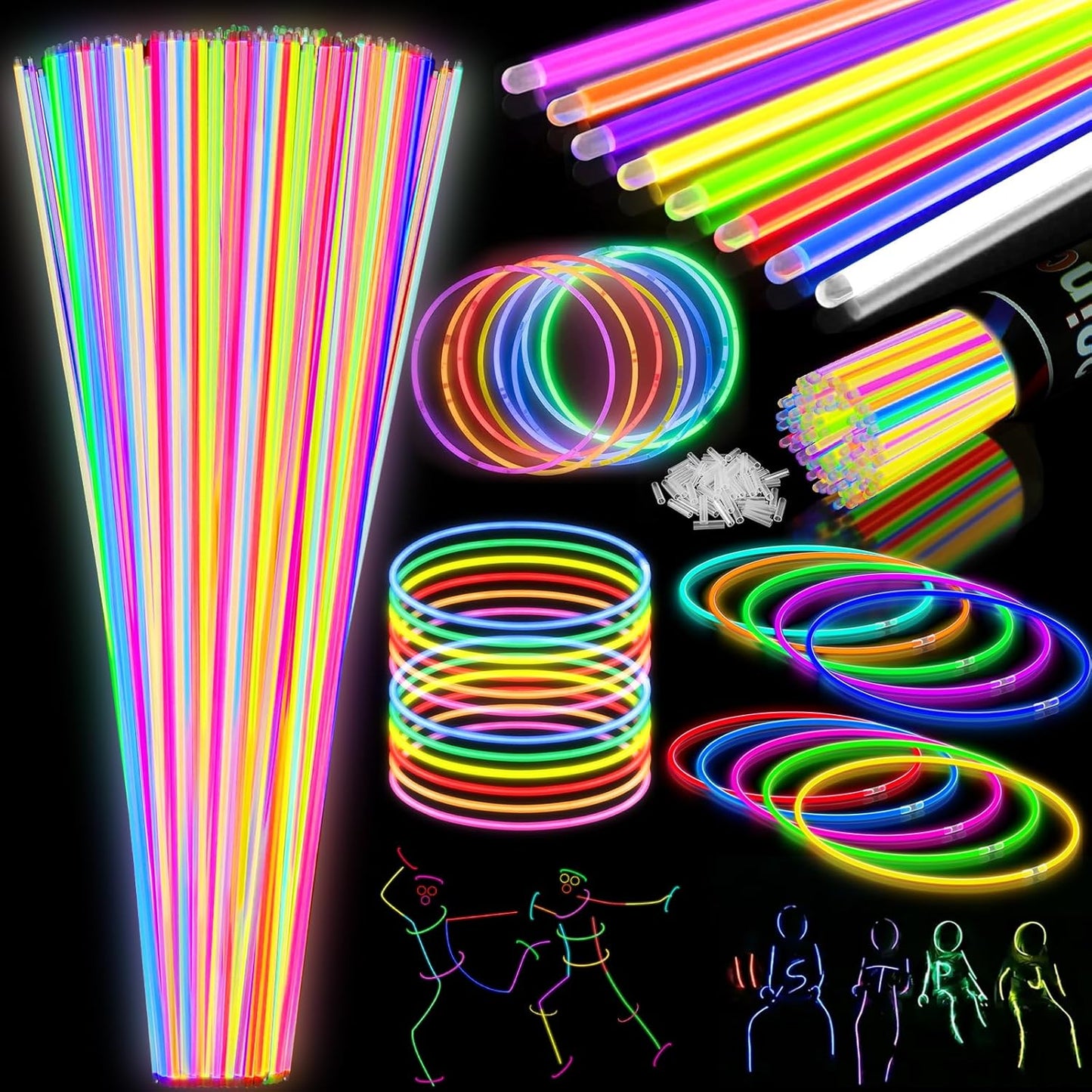 100Pcs Glow Sticks - 22 Inch Glow In The Dark Party Supplies