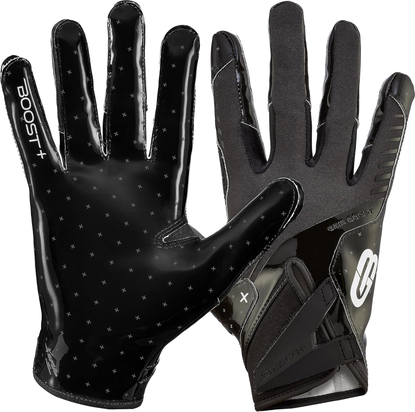 Grip Boost Football Gloves - Solid Stealth 6.0 for All Players