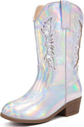 Girls' Mid Calf Cowgirl Boots with Sparkly Glitter - Fashion Forward