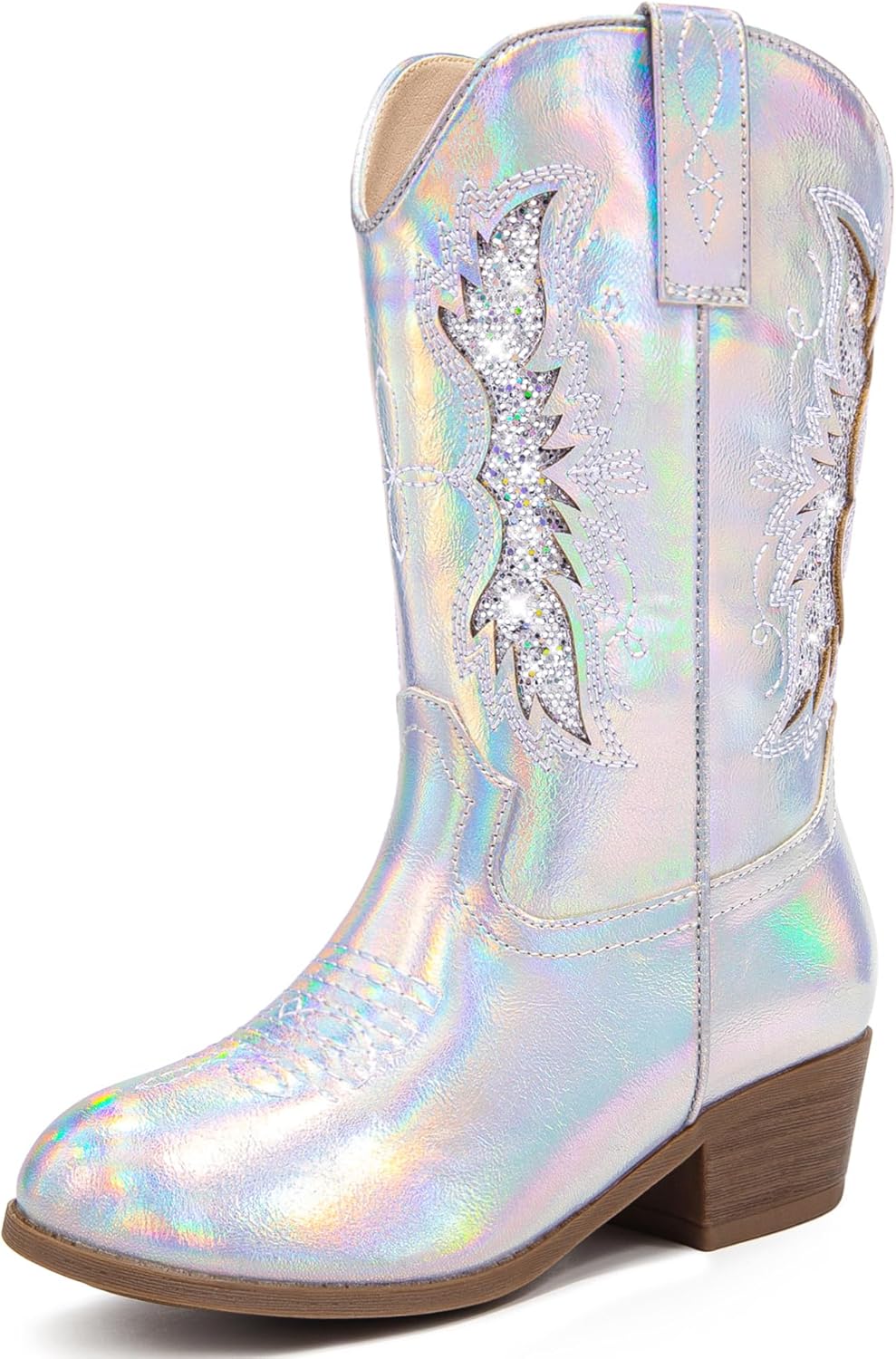 Sparkly Glitter Cowgirl Boots for Girls - Stylish Mid Calf Design