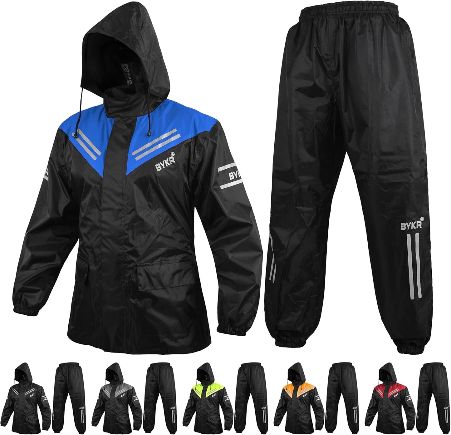 BYKR Waterproof Motorcycle Rain Suit for Men & Women Cycling