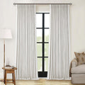 Off White Pinch Pleated 100% Blackout Curtains 102 in Long - Linen