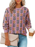 ZESICA Womens Long Sleeve Crewneck Sweater - Cute Oversized Fall