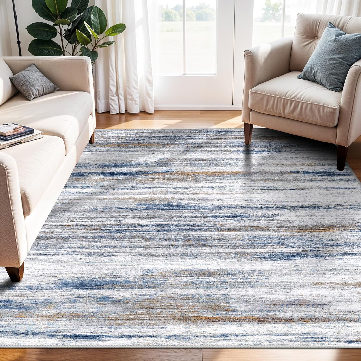 4x6 Rugs for Living Room: Non-Slip Washable Area Rug