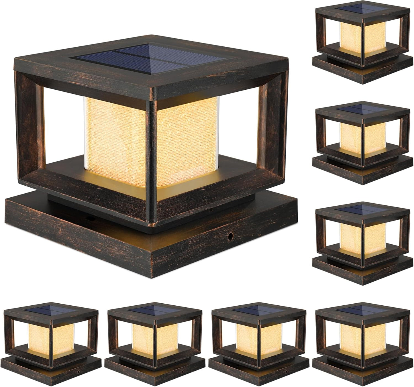 Mlambert Solar Post Lights Outdoor - 8 Pack Waterproof Fence Caps