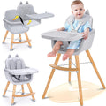 CoziBB 4-in-1 Convertible High Chair - Easy Clean, Modern Grey