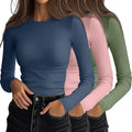 Everyday Ribbed Long Sleeve Tops for Women by Ficerd