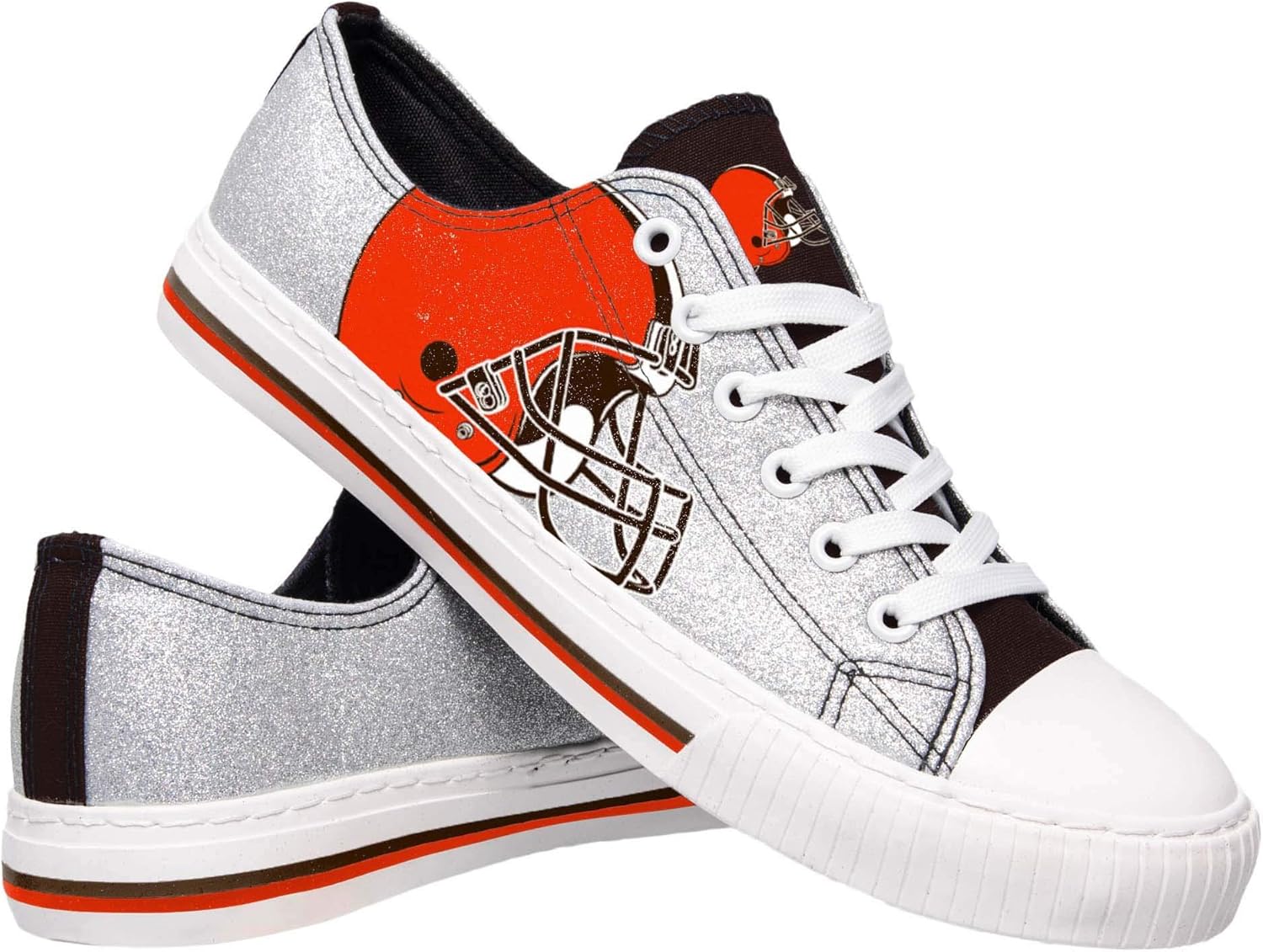 FOCO Women's NFL Team Logo Glitter Low Top Sneakers for Dallas Cowboys