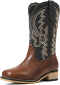 Cowgirl Cowboy Boots for Kids Square Toe Embroidered Western Boot