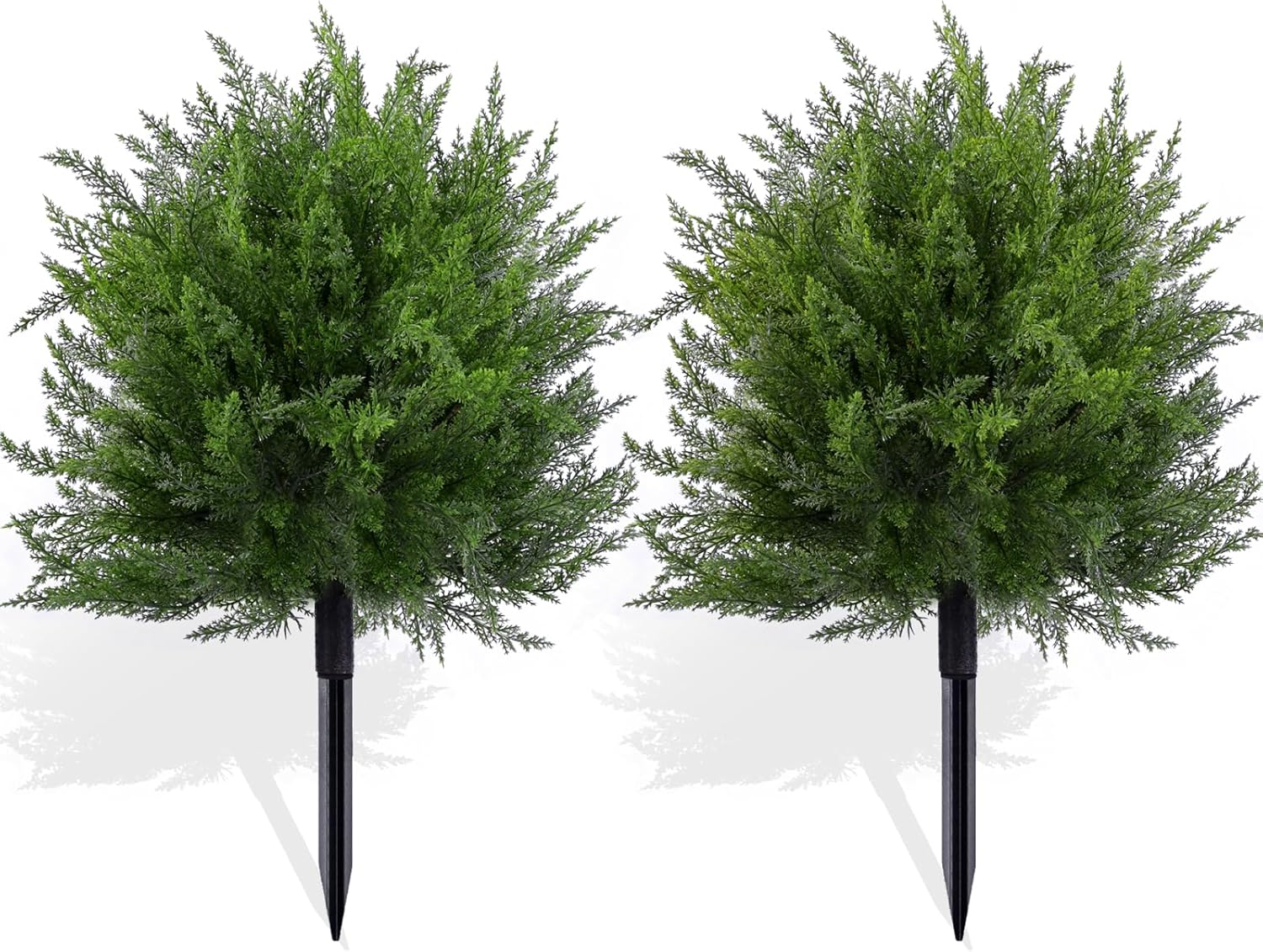 23.6in Artificial Cypress Topiary for Outdoor Decor, 2 Pack