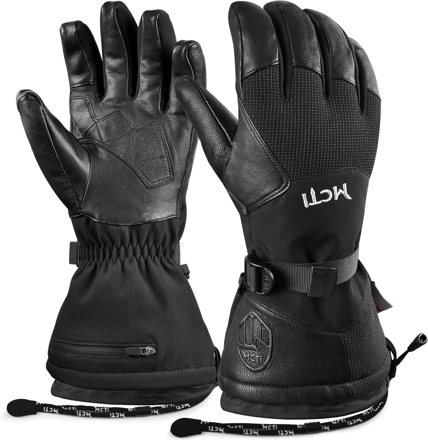 MCTi Waterproof Ski Gloves - Touch Screen, Long Gauntlet