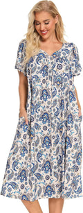 Bloggerlove Women's House Dress with Pockets stylish Mumu Duster