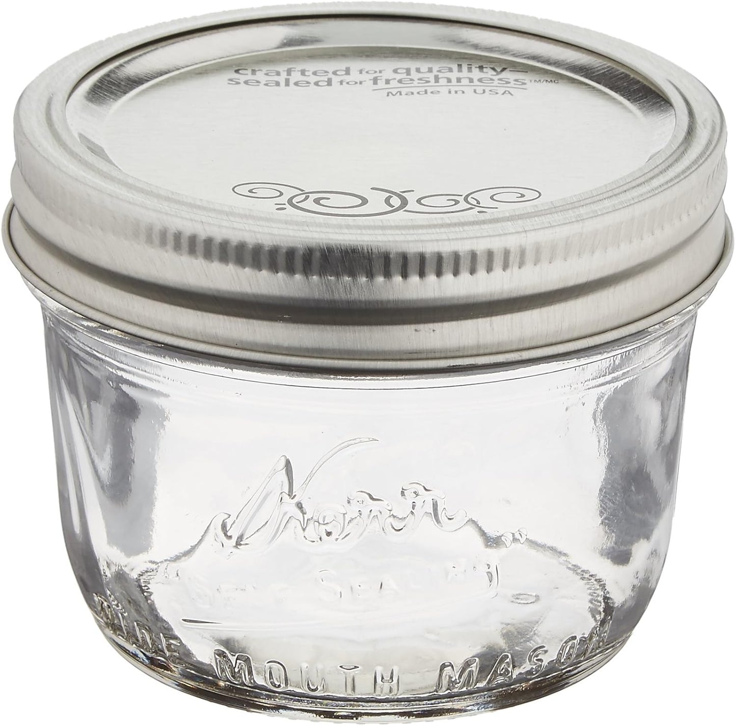 Kerr Wide Mouth Half-Pint Glass Mason Jars for Preserving