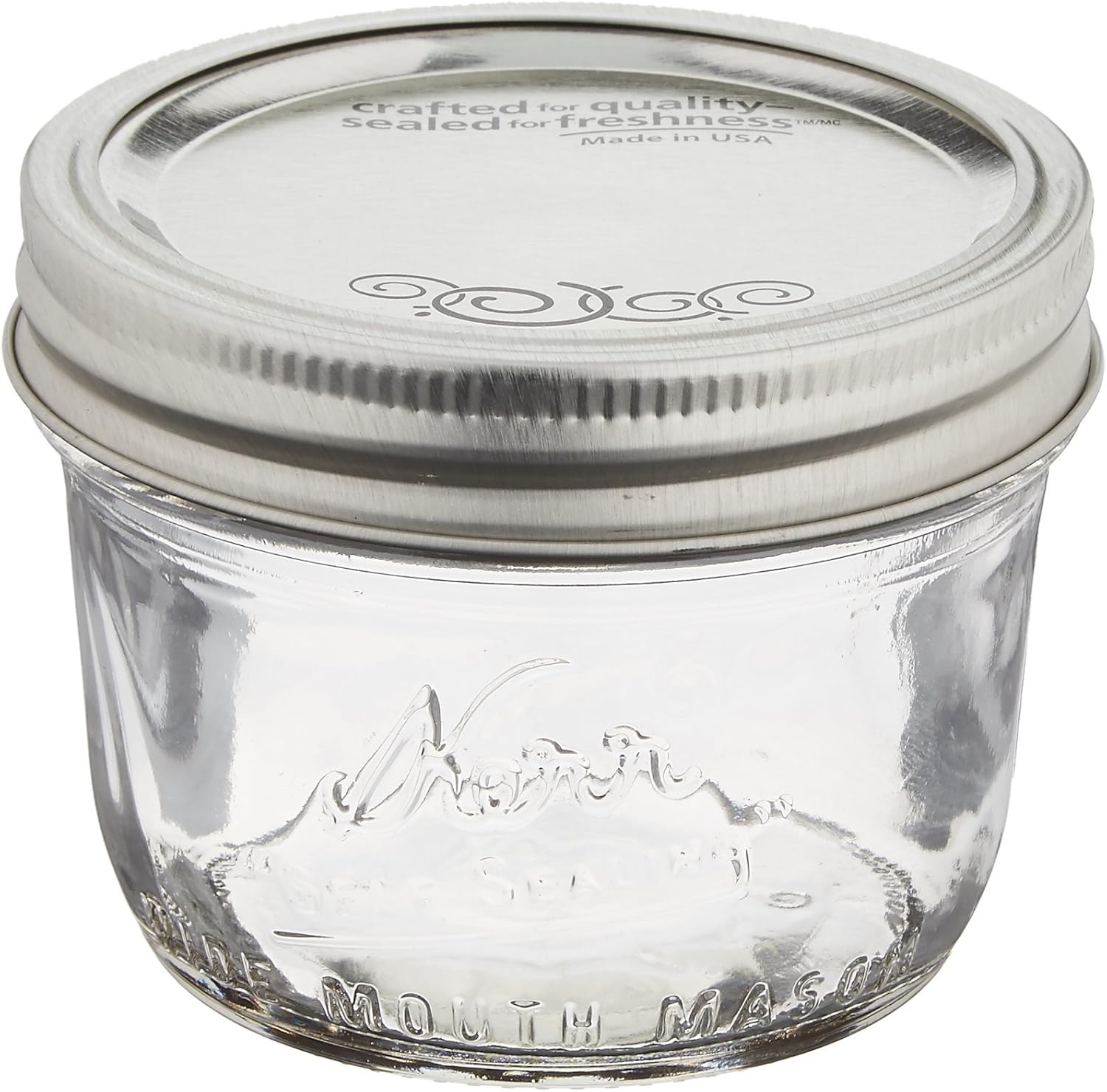 Kerr Wide Mouth Half-Pint Glass Mason Jars for Preserving