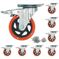 8 Pcs 4 in Heavy Duty Casters with Brake and Swivel Lock - Durable