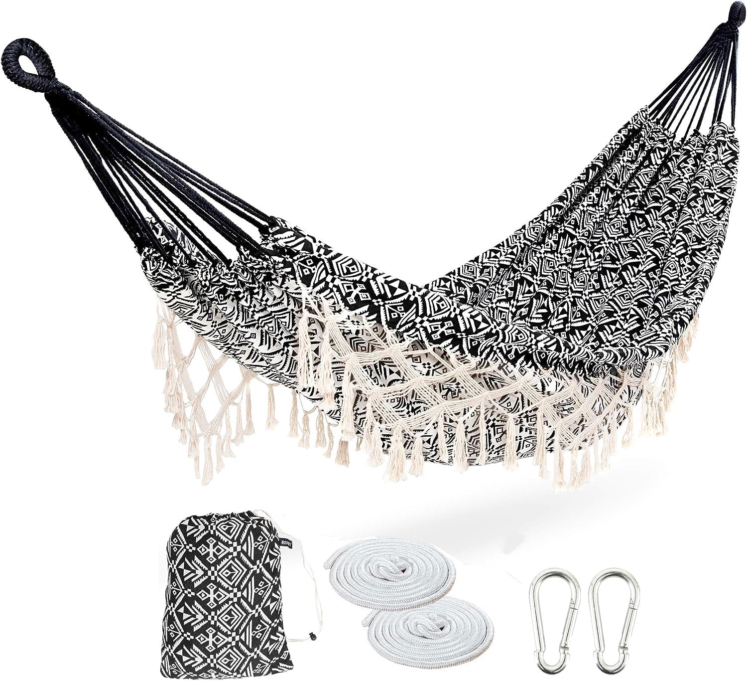 Portable Hammock with Tassel for 2 Person, Extra Large Comfort