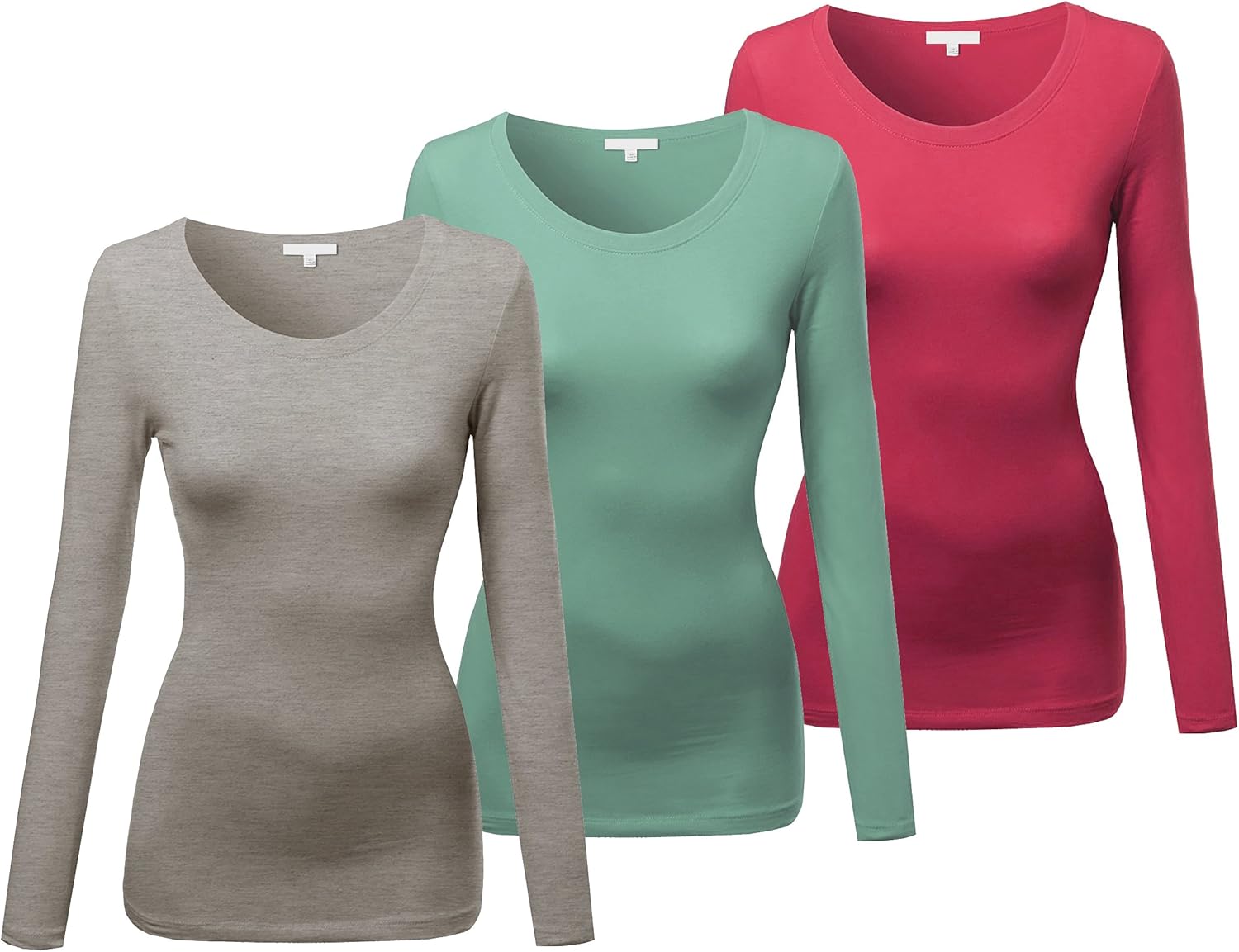 Emmalise Women's Basic Athletic Fit Long Sleeve Tee for Comfort