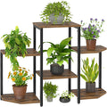 Plant Stand Indoor Corner Rack 6-Tier Rustic Brown - Space-Saving