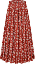 CYiNu Women's Chiffon High Waist Tiered Pleated Maxi Skirt