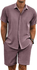 COOFANDY Men's Summer Beach Outfits 2 Piece Linen Set - Lightweight is