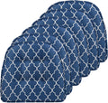 Klear Vu 6 Pack Geo Blue Non-Slip Chair Cushions - U-Shaped Gripper