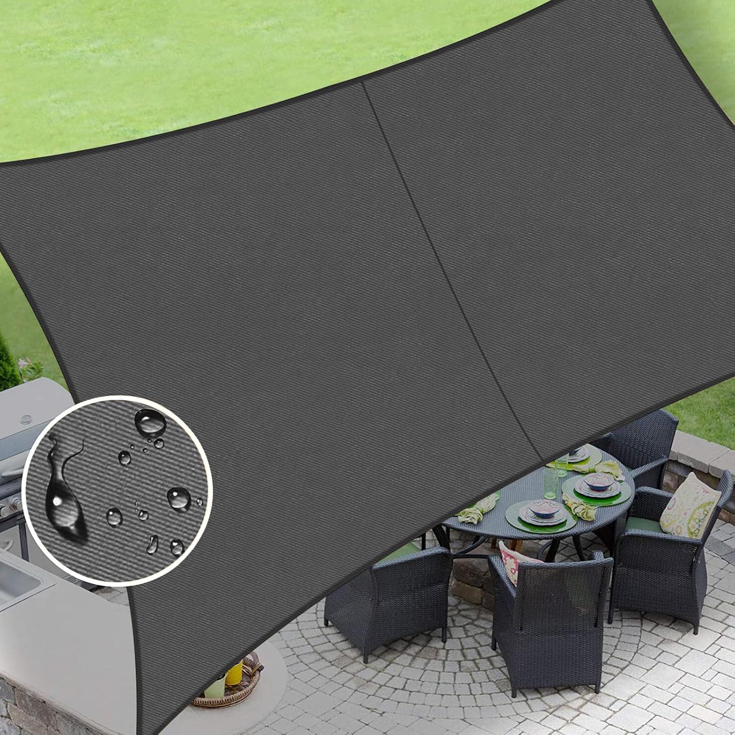 LOVE STORY Rectangle 7ftx12ft Waterproof Sun Shade Sail Canopy